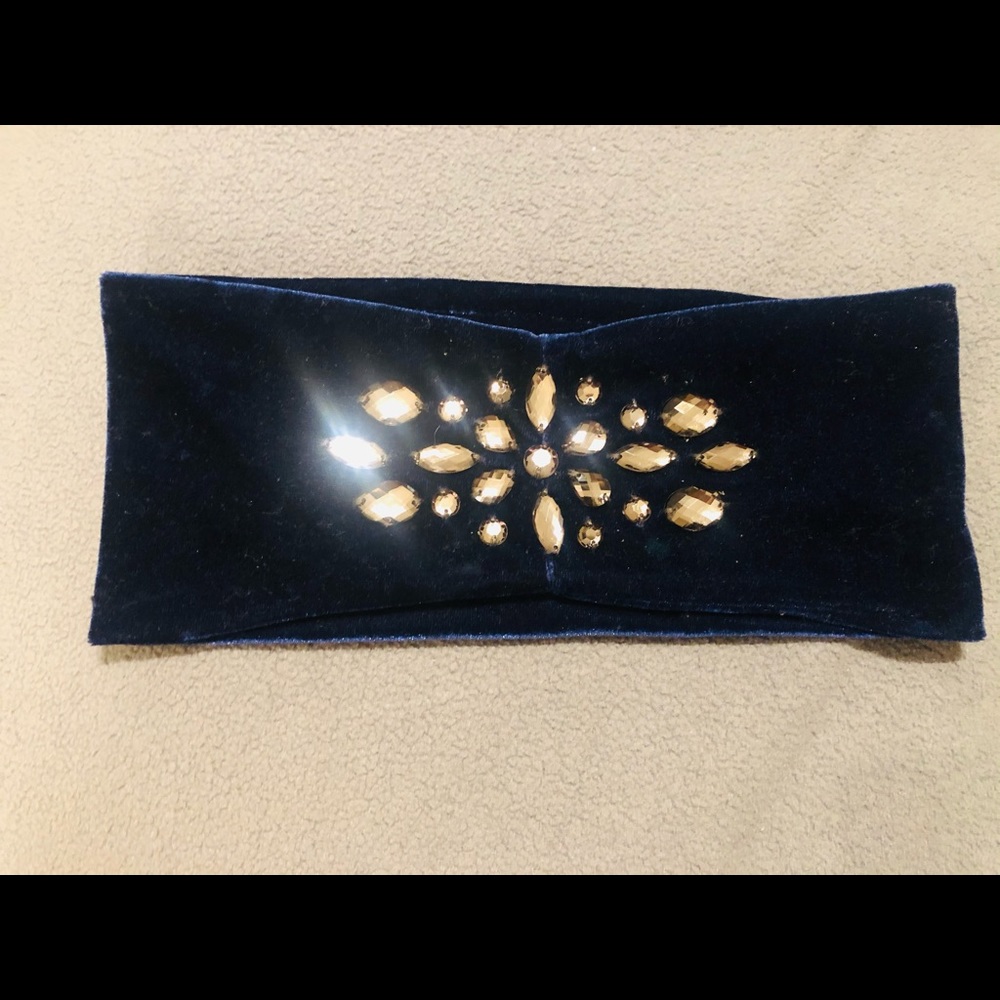 Velvet Navy Bandana for hair